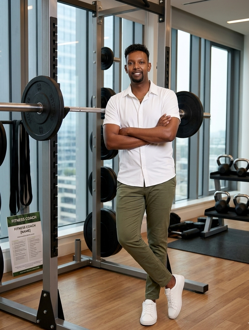 Coach Mo guiding client through mobility exercise